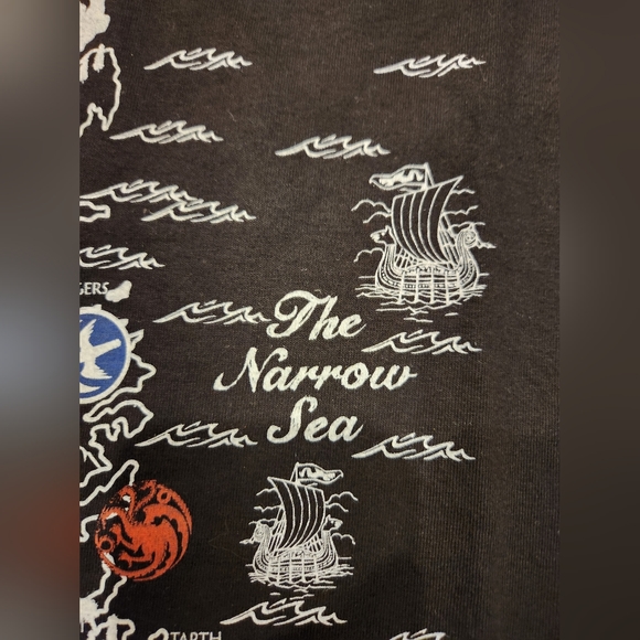 Game of Thrones T-Shirt "Choose Your House Wisely" on Front with Map NWOT - Picture 9 of 10